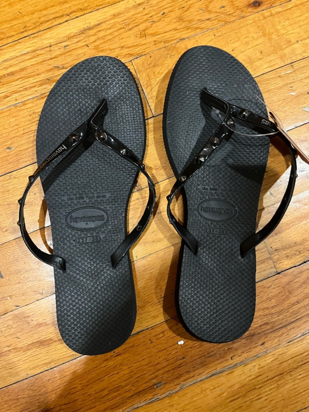 Havaianas Black Studded T-Strap Sandal